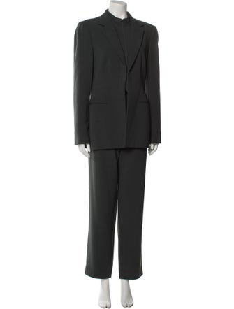Giorgio Armani Wool Ruffle Embellishment Pantsuit