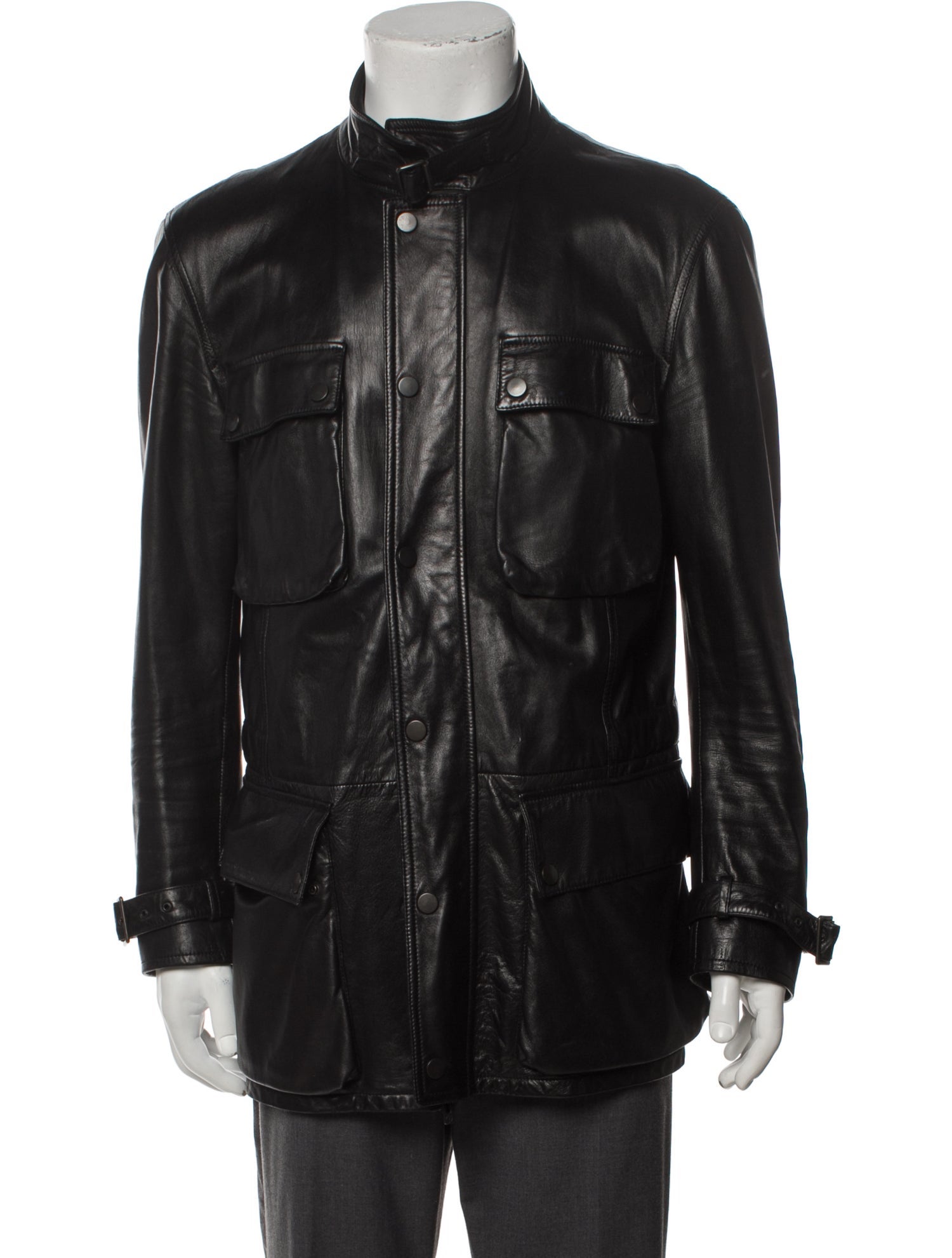Giorgio Armani Lamb Leather Moto Jacket