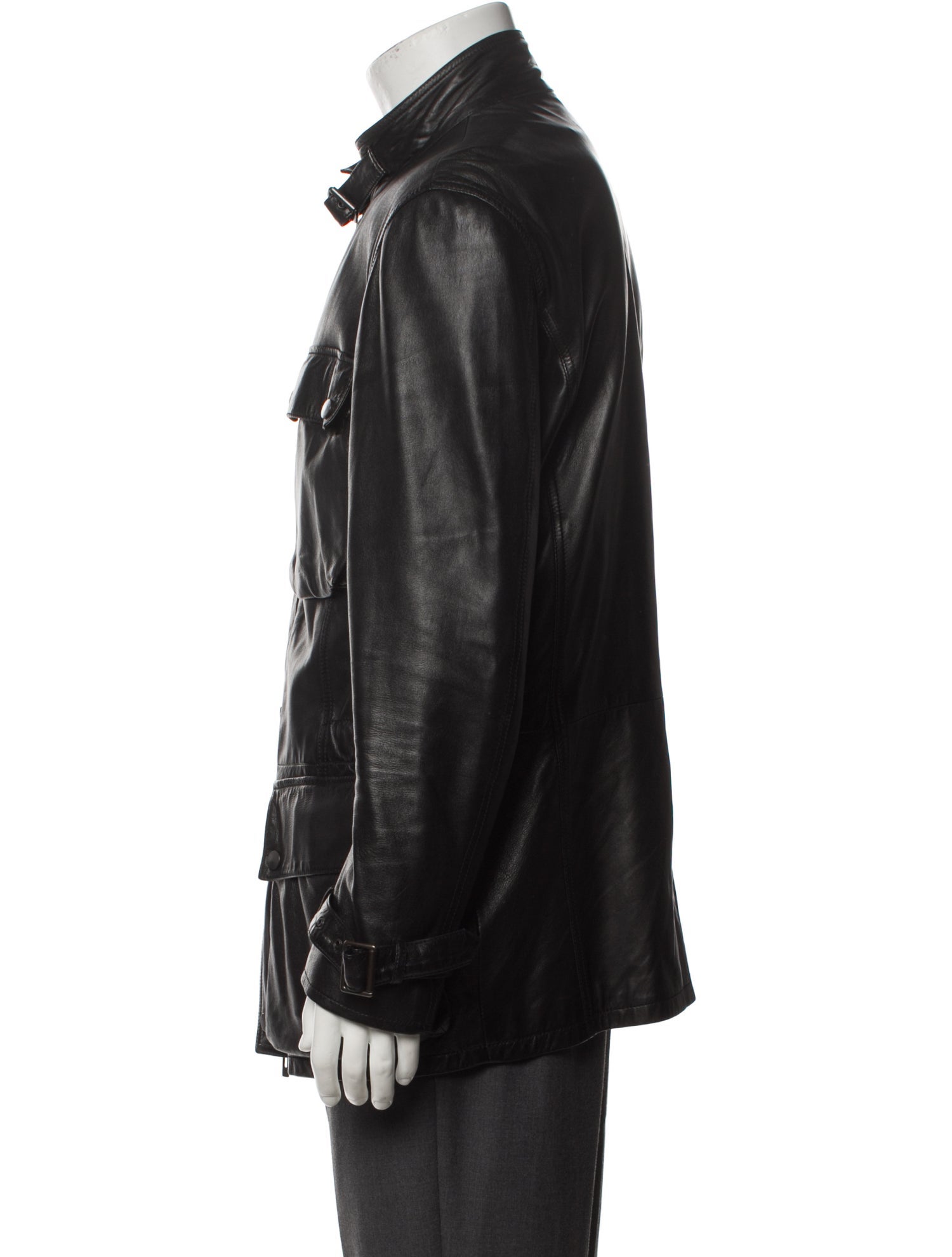 Giorgio Armani Lamb Leather Moto Jacket