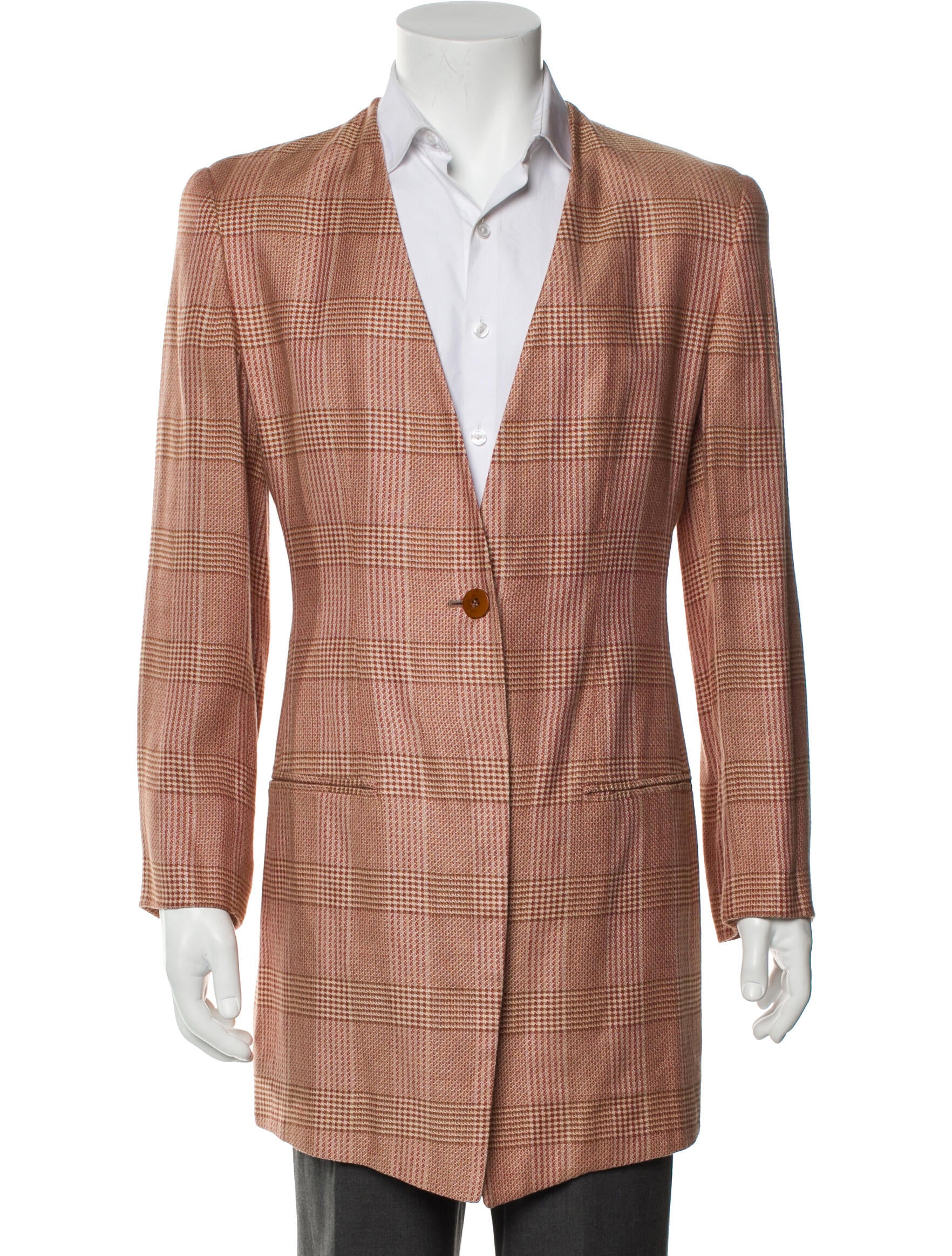 Giorgio Armani Plaid Print Blazer