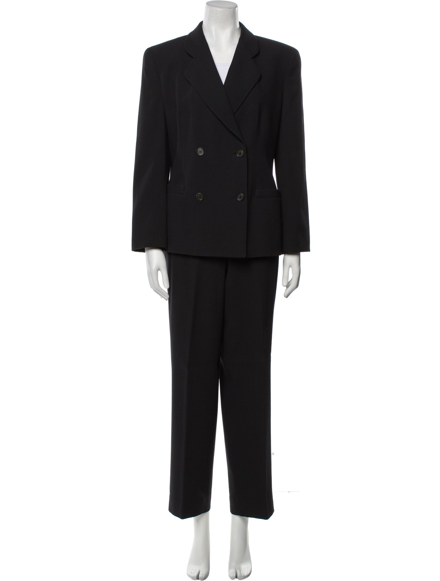 Giorgio Armani Wool Ruffle Embellishment Pantsuit