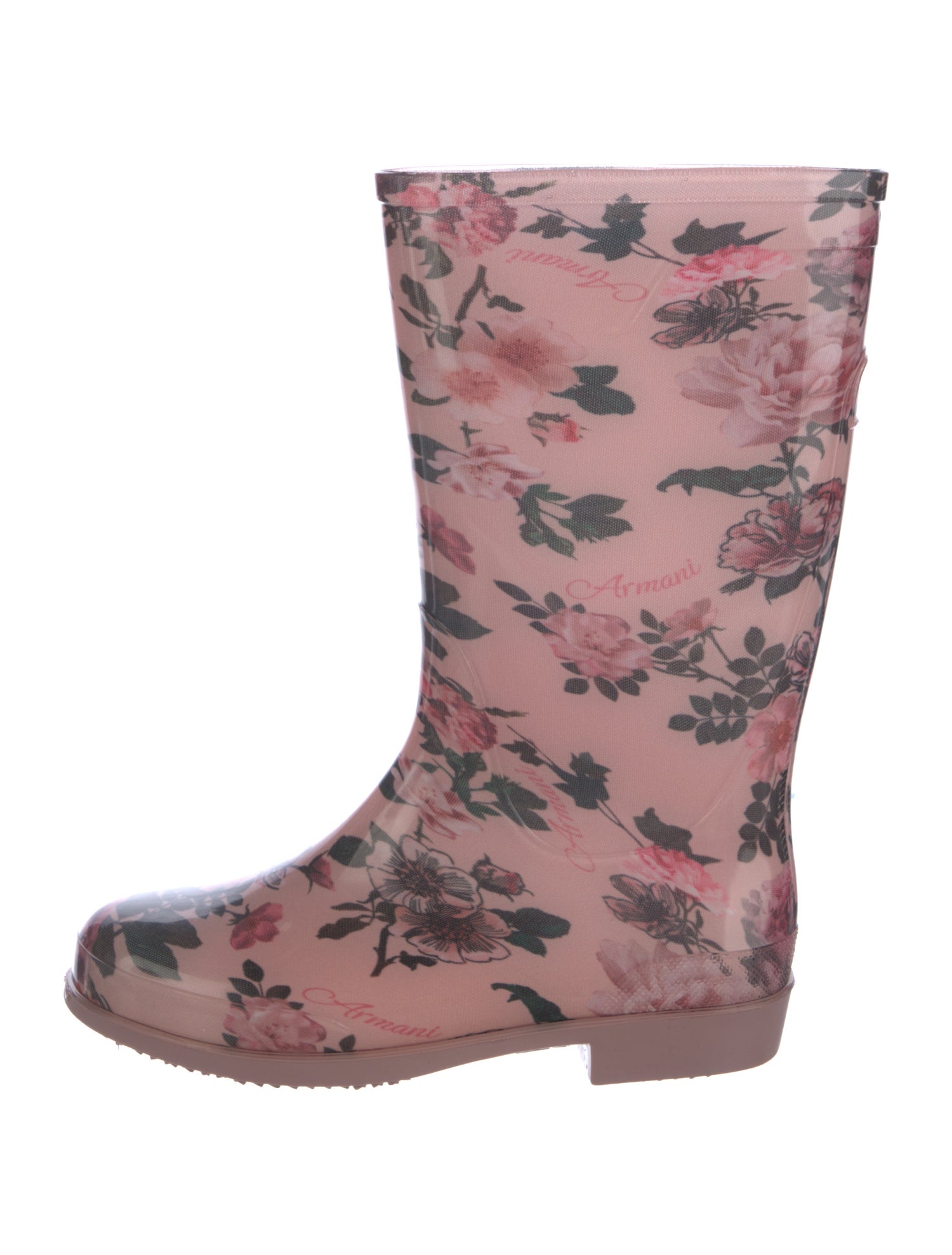 Giorgio Armani Rubber Floral Print Rain Boots