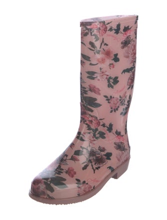 Giorgio Armani Rubber Floral Print Rain Boots