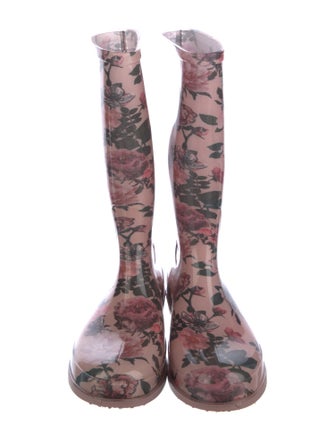 Giorgio Armani Rubber Floral Print Rain Boots
