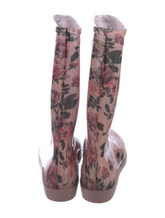 Giorgio Armani Rubber Floral Print Rain Boots