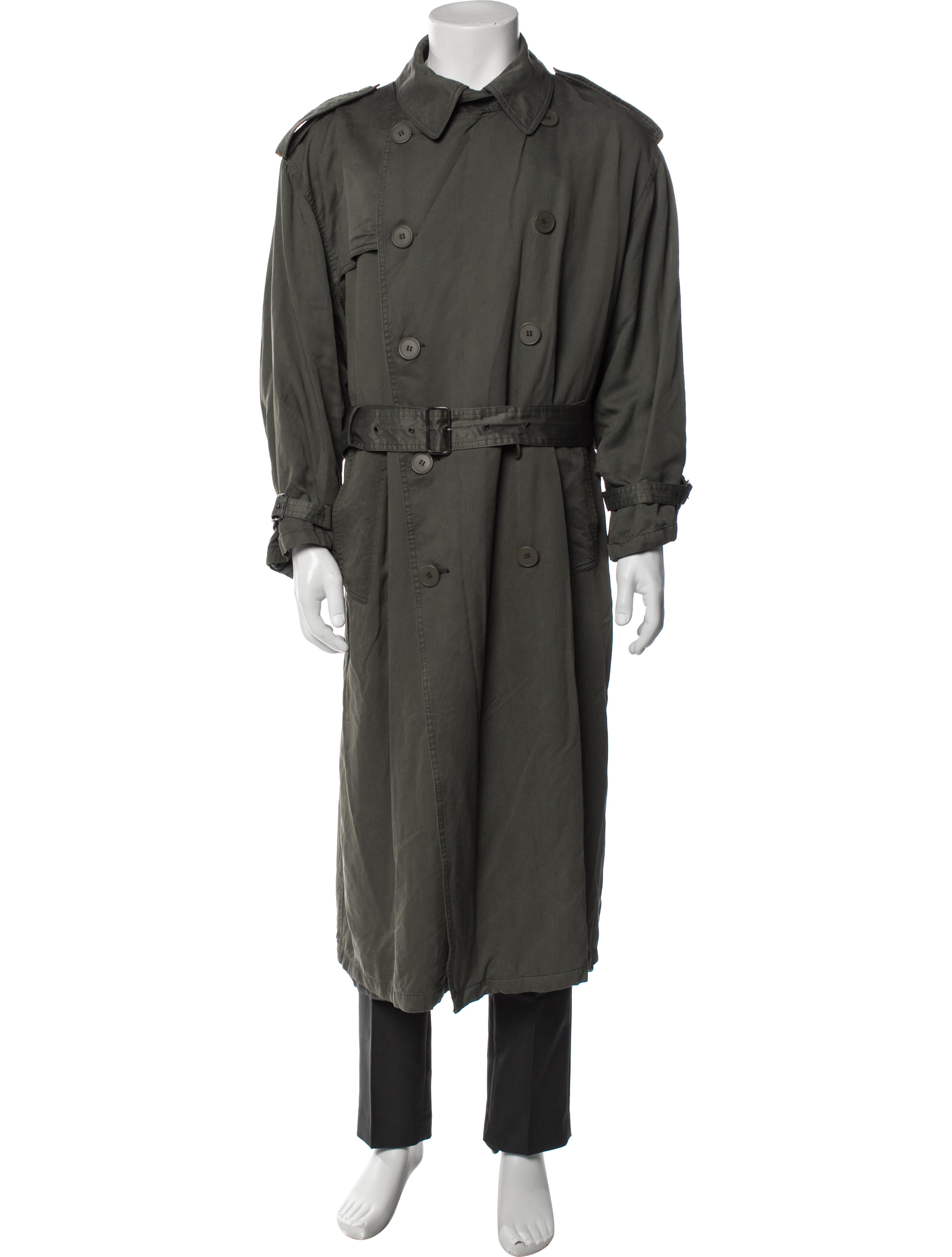 Giorgio Armani Trench Coat - Green Outerwear, Clothing