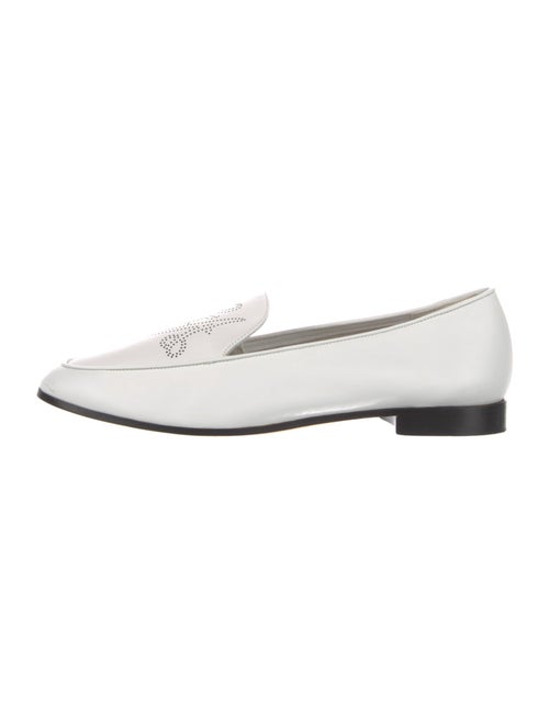 Giorgio Armani Leather Lasercut Accents Loafers