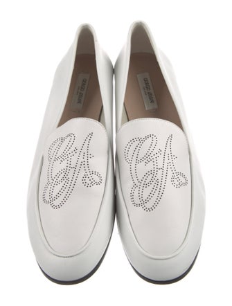 Giorgio Armani Leather Lasercut Accents Loafers