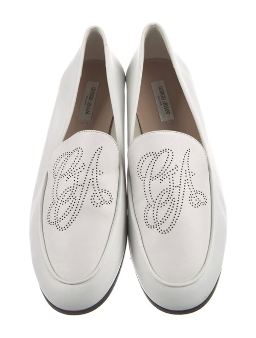 Giorgio Armani Leather Lasercut Accents Loafers