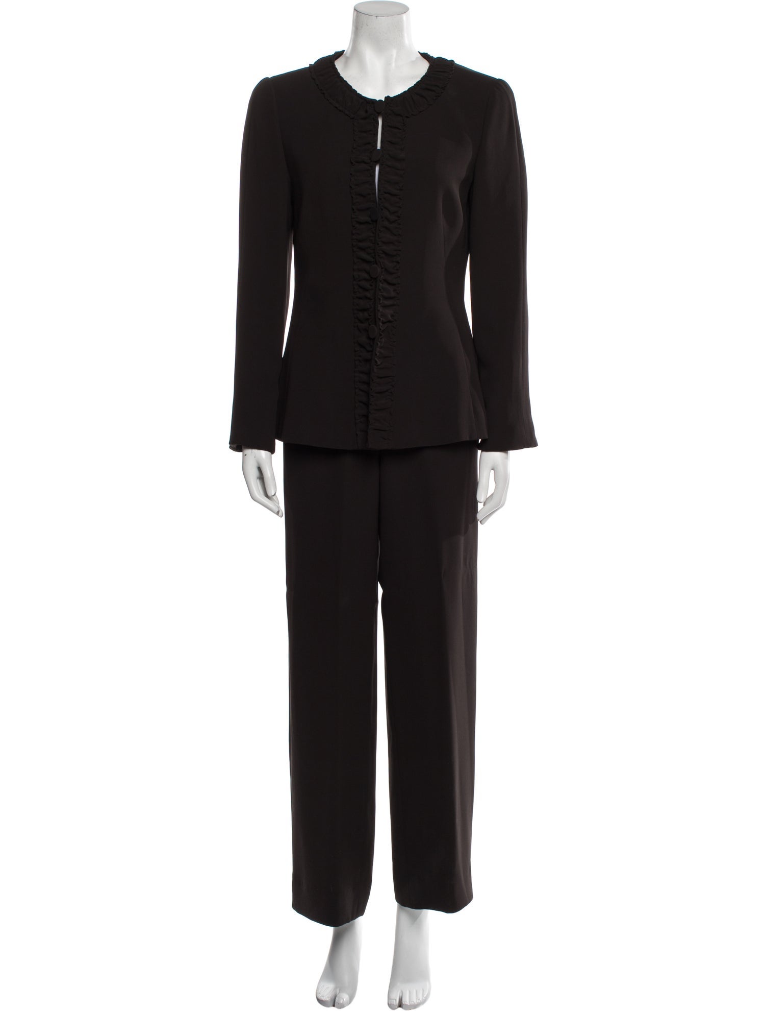 Giorgio Armani Silk Ruffle Embellishment Pantsuit
