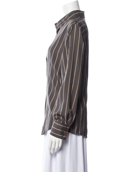 Giorgio Armani Silk Striped Button-Up Top