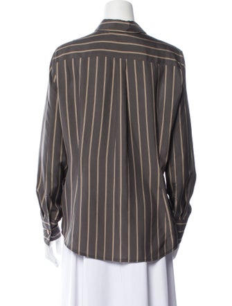 Giorgio Armani Silk Striped Button-Up Top