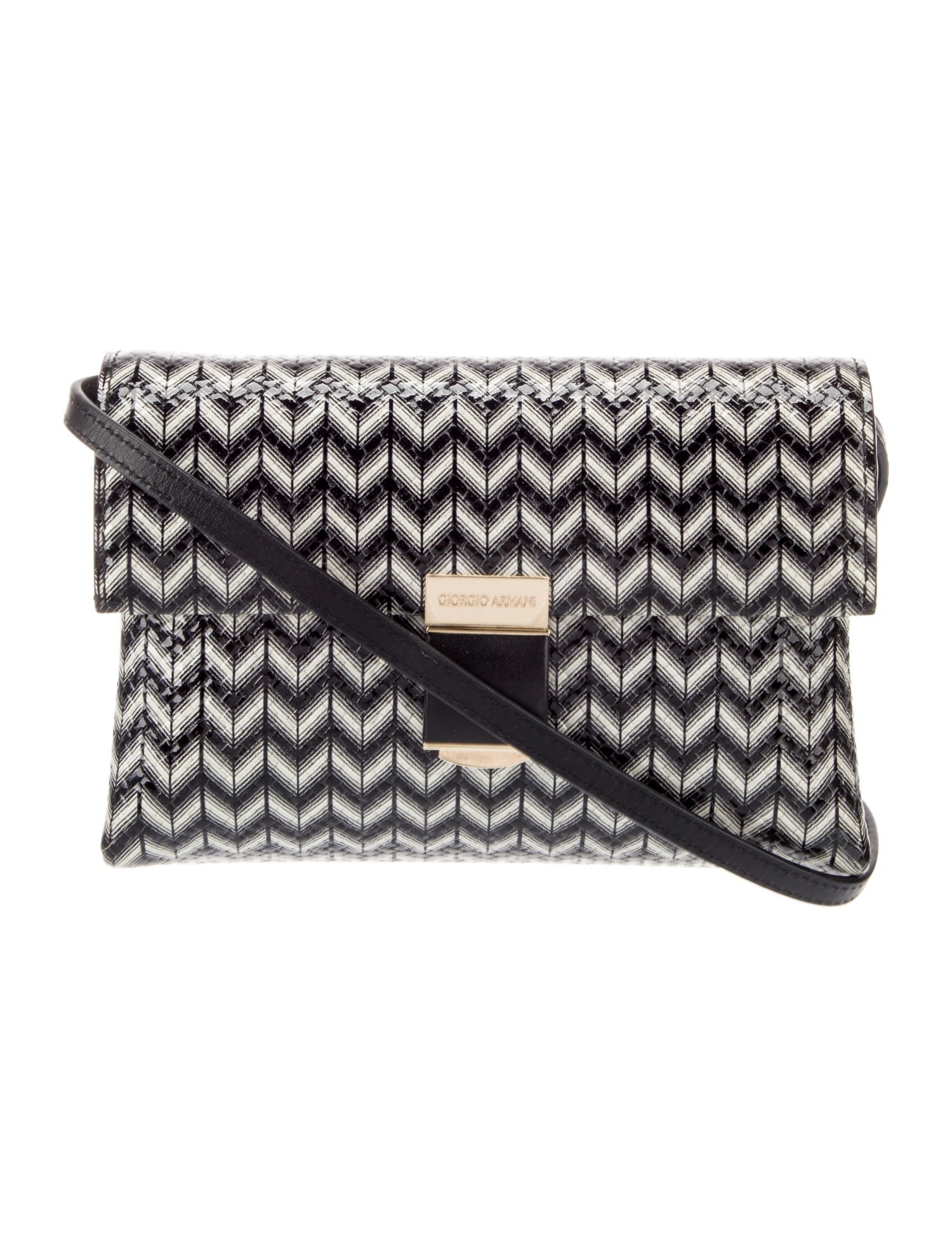 Giorgio Armani Embossed Leather Messenger Bag