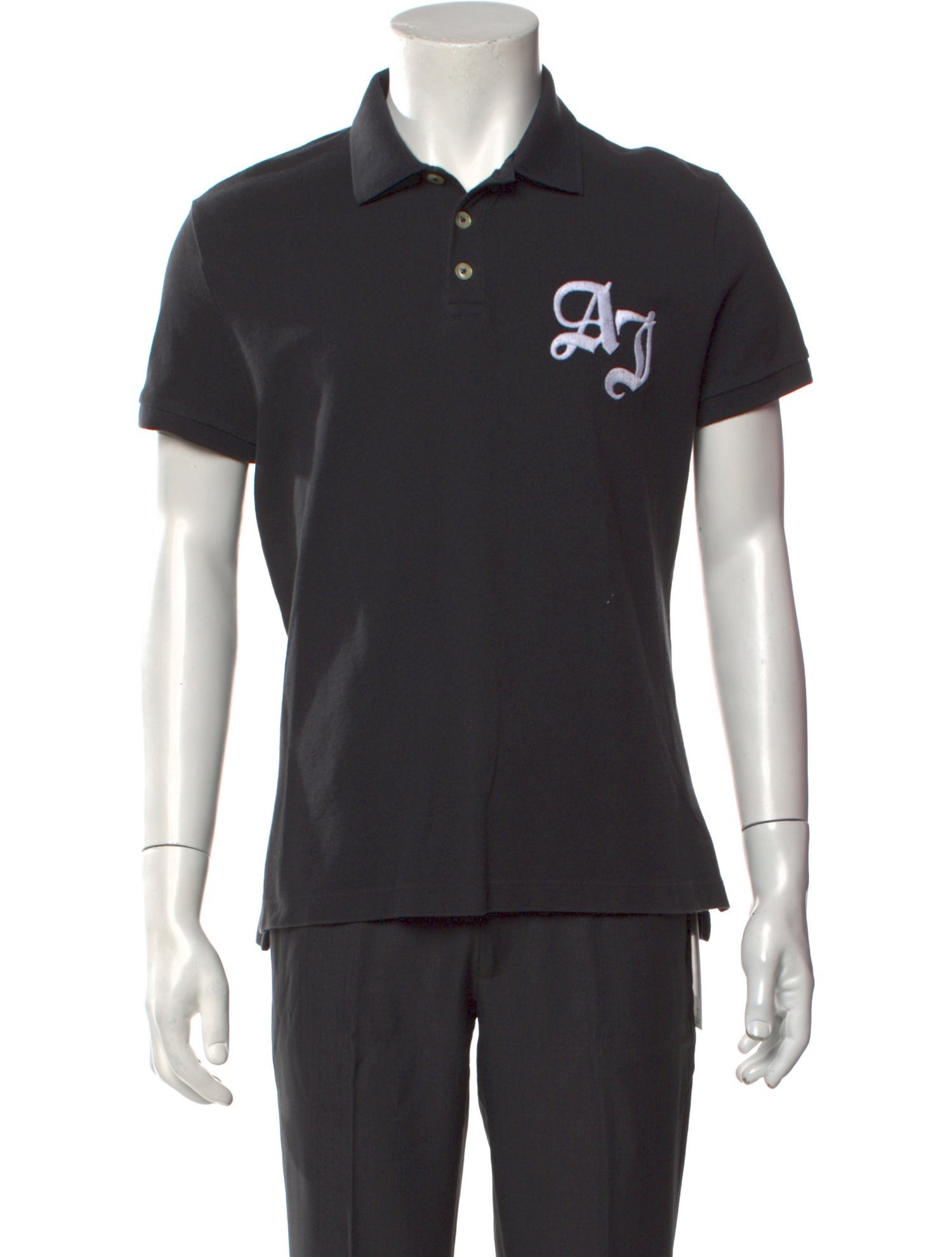 Giorgio Armani Graphic Print Collar Polo Shirt