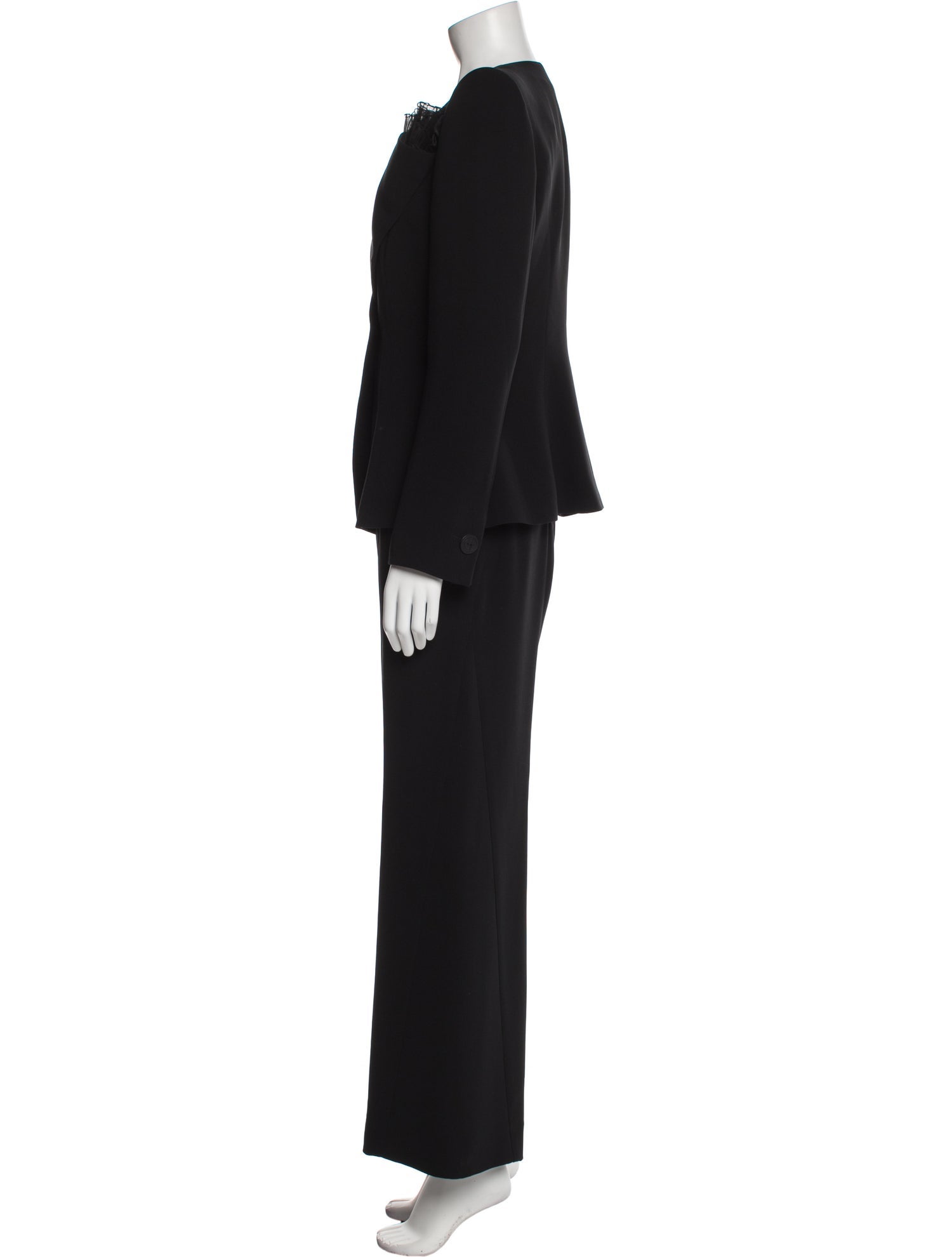 Giorgio Armani Silk Ruffle Embellishment Pantsuit