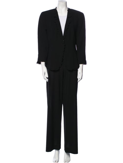 Giorgio Armani Virgin Wool Scalloped Accent Pant Set