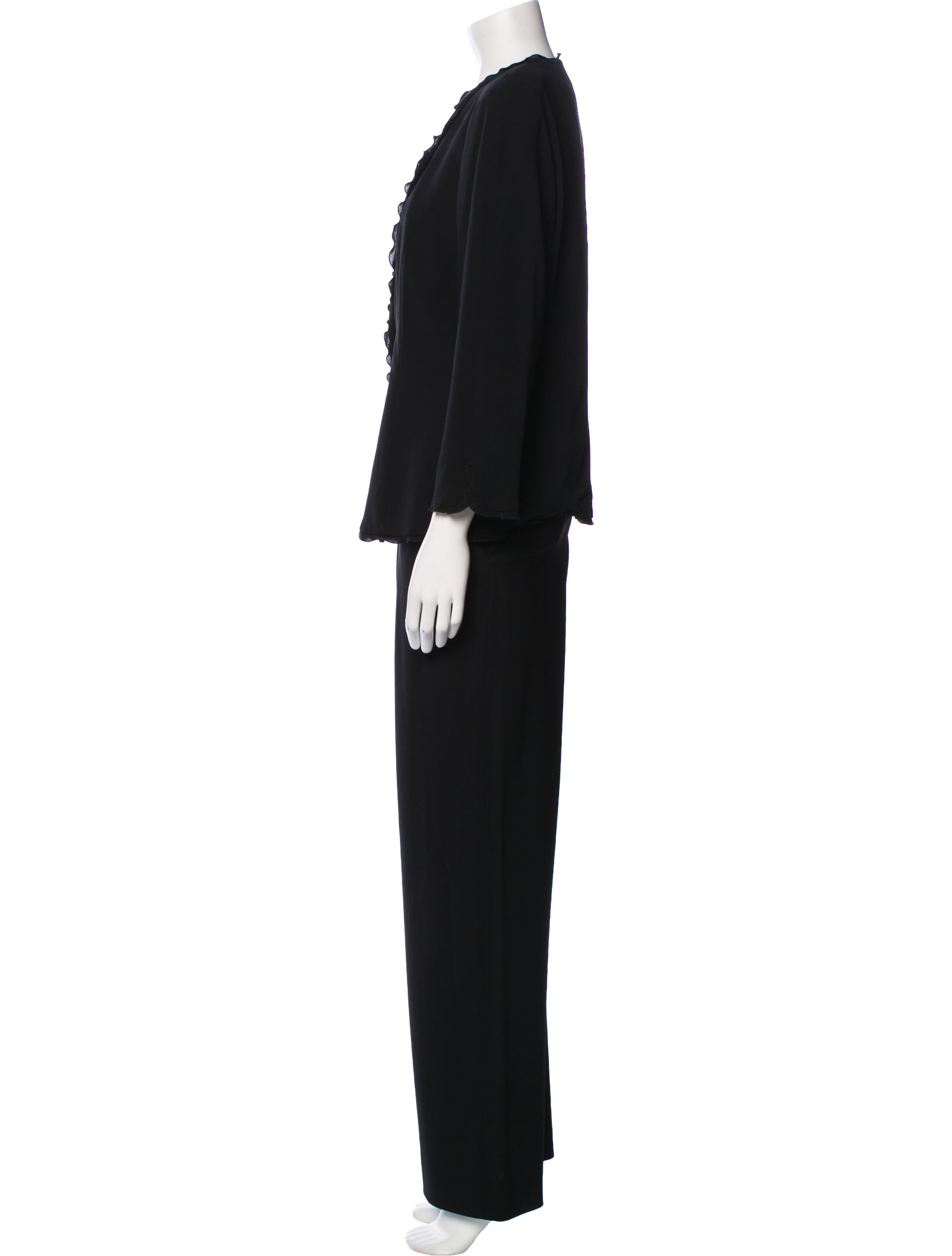 Giorgio Armani Virgin Wool Scalloped Accent Pant Set