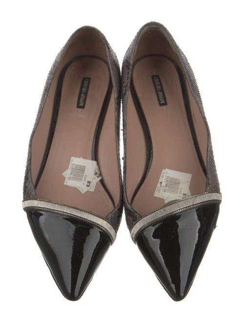 Giorgio Armani Snakeskin Animal Print Flats