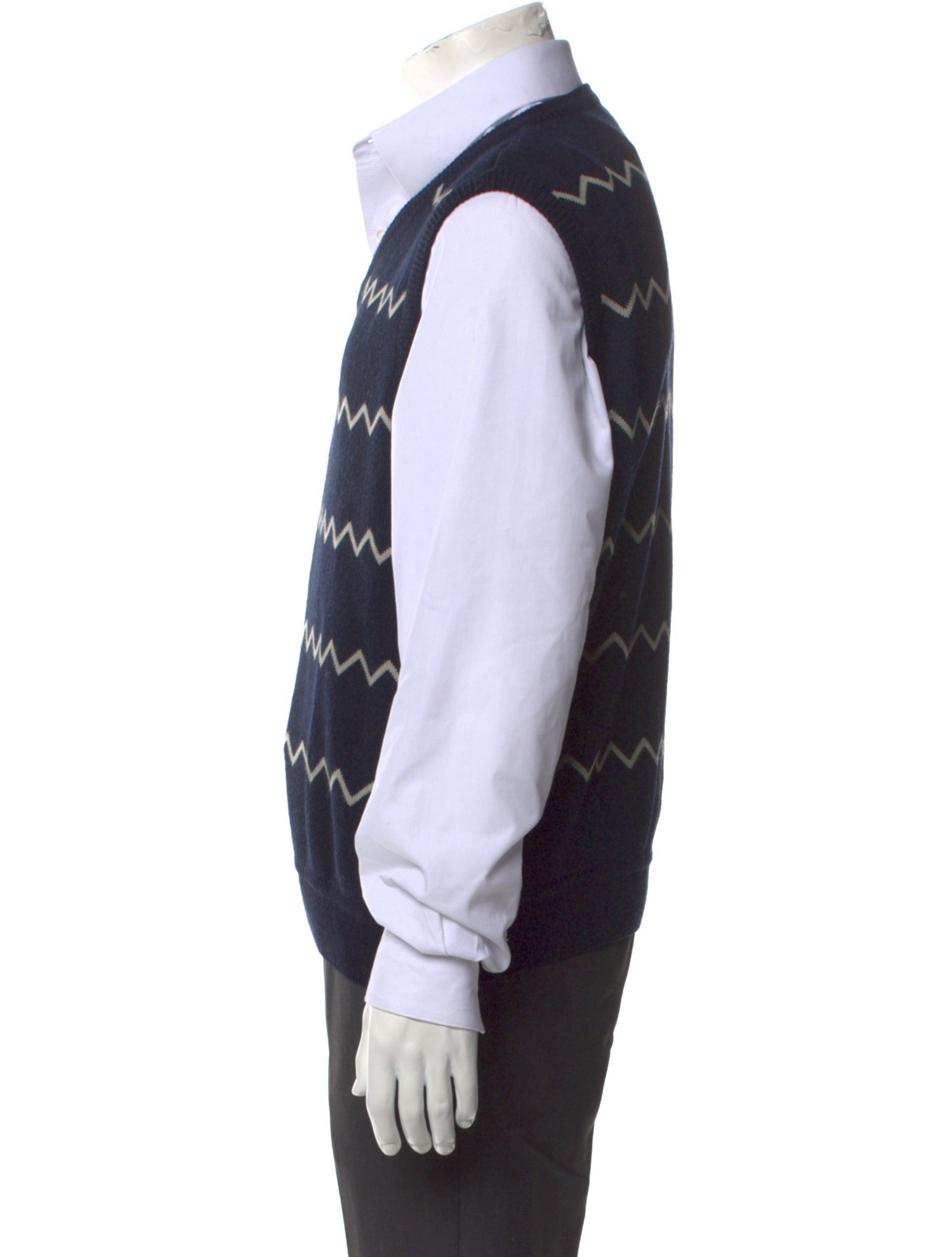 Giorgio Armani Virgin Wool Graphic Print Sweater Vest
