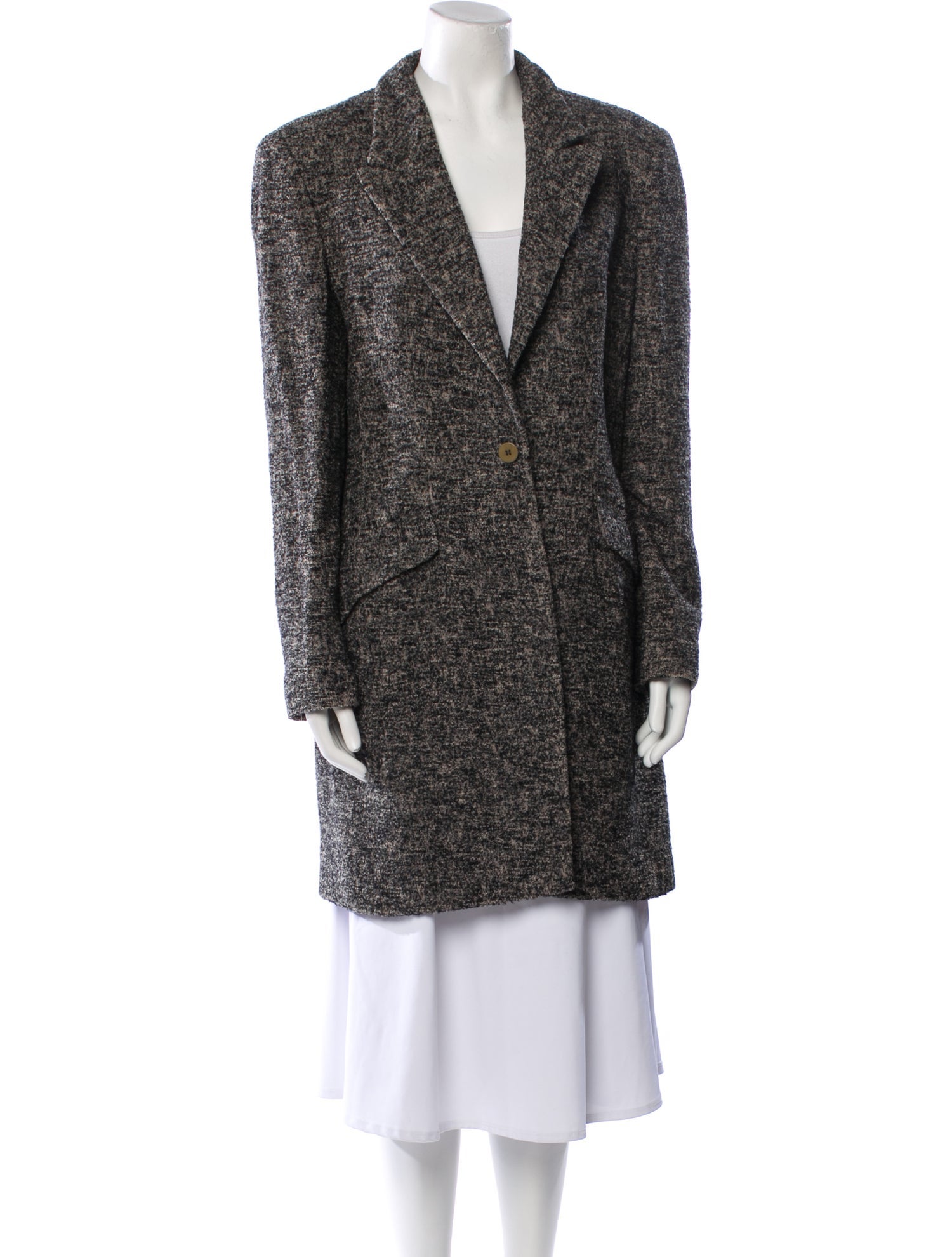 Giorgio Armani Virgin Wool Tweed Pattern Coat