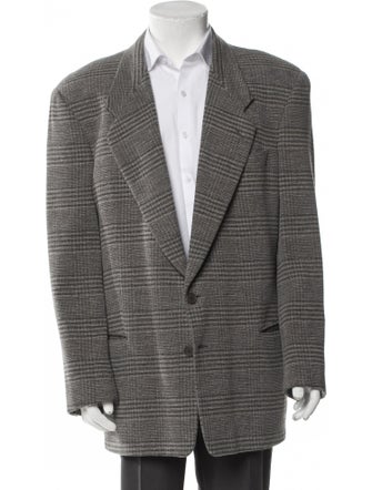 Giorgio Armani Plaid Print Blazer