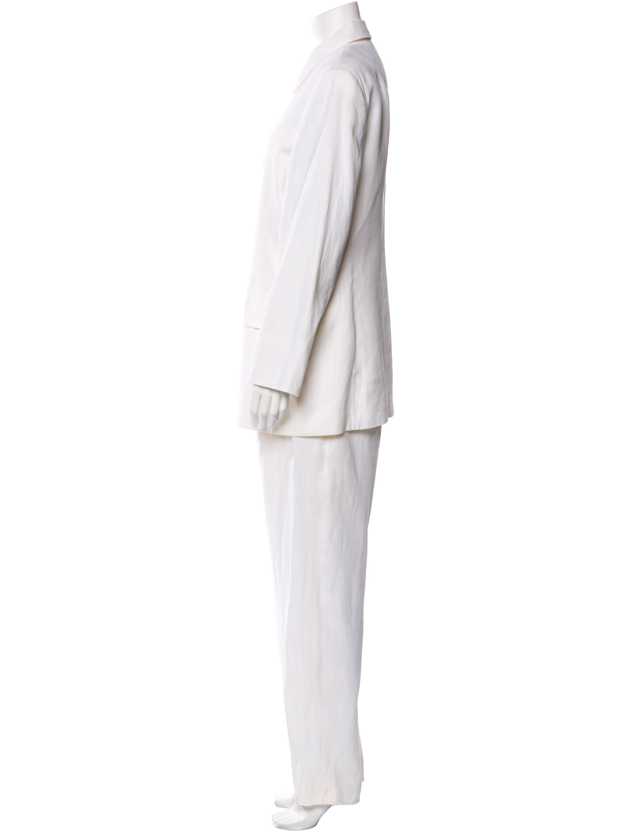 Giorgio Armani Linen Pleated Accents Pantsuit