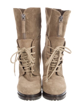 Giorgio Armani Suede Lace-Up Boots