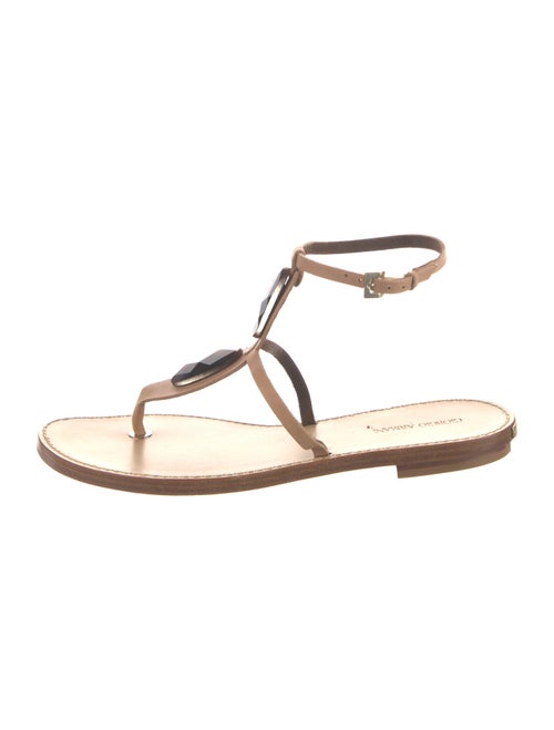 Giorgio Armani Leather T-Strap Sandals