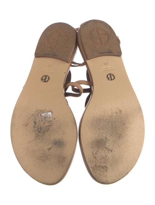 Giorgio Armani Leather T-Strap Sandals