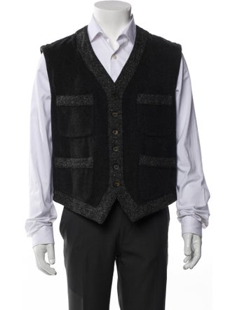 Giorgio Armani Wool Plaid Print Vest