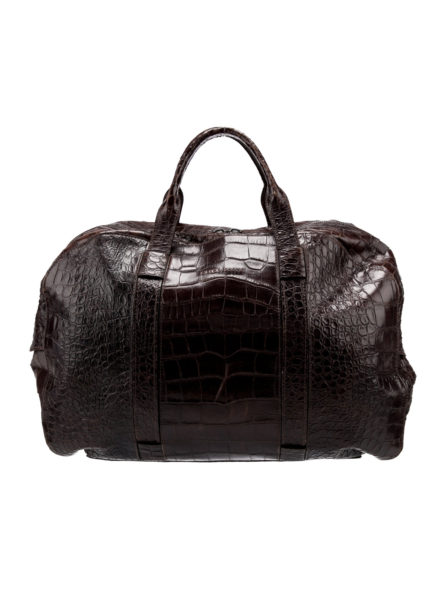 Giorgio Armani Leather Weekender Bag