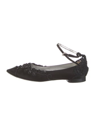 Giorgio Armani Satin Floral Print Flats