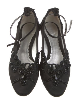 Giorgio Armani Satin Floral Print Flats