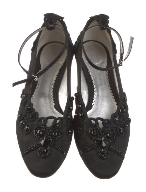 Giorgio Armani Satin Floral Print Flats