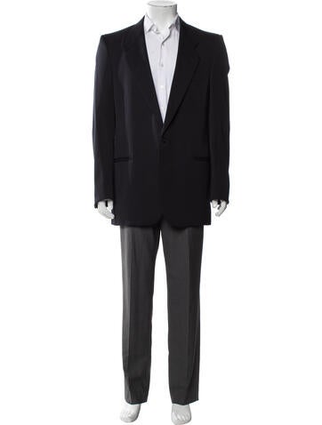 Giorgio Armani Suiting Virgin Wool Embroidered Accent Blazer M