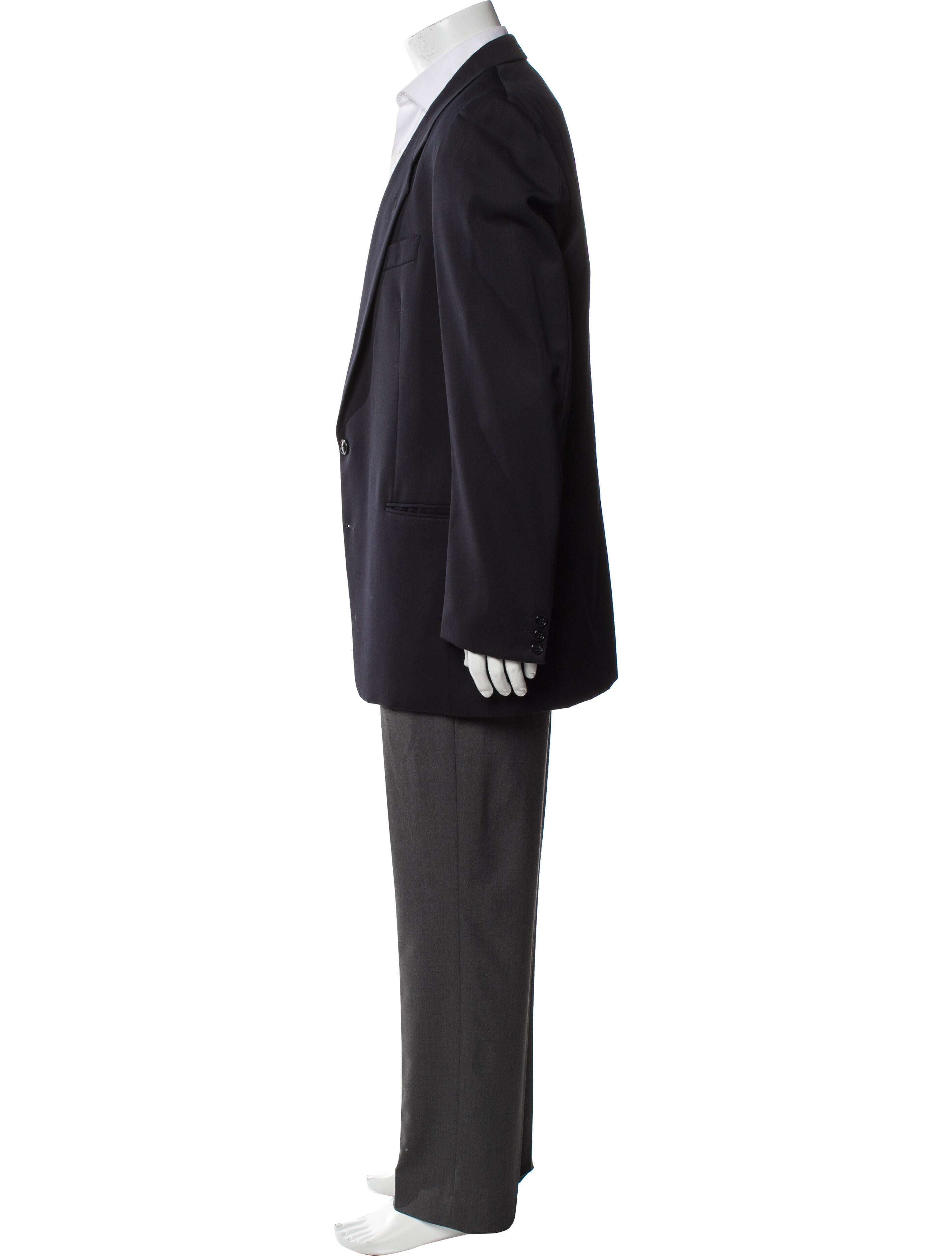 Giorgio Armani Virgin Wool Embroidered Accent Blazer