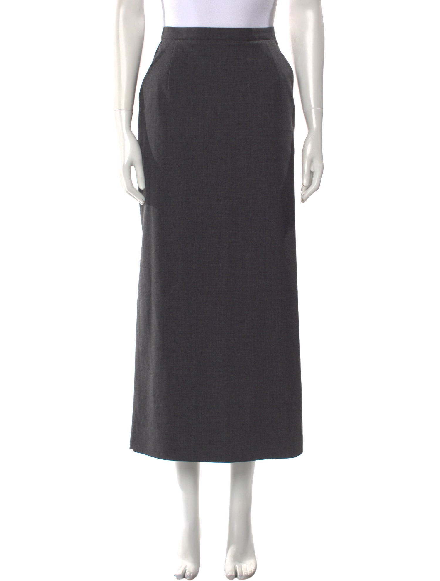 スカート GIORGIO ARMANI Giorgio Armani Virgin Wool Midi Skirt Giorgio Armani Virgin Wool Midi Length Skirt - Grey Skirts