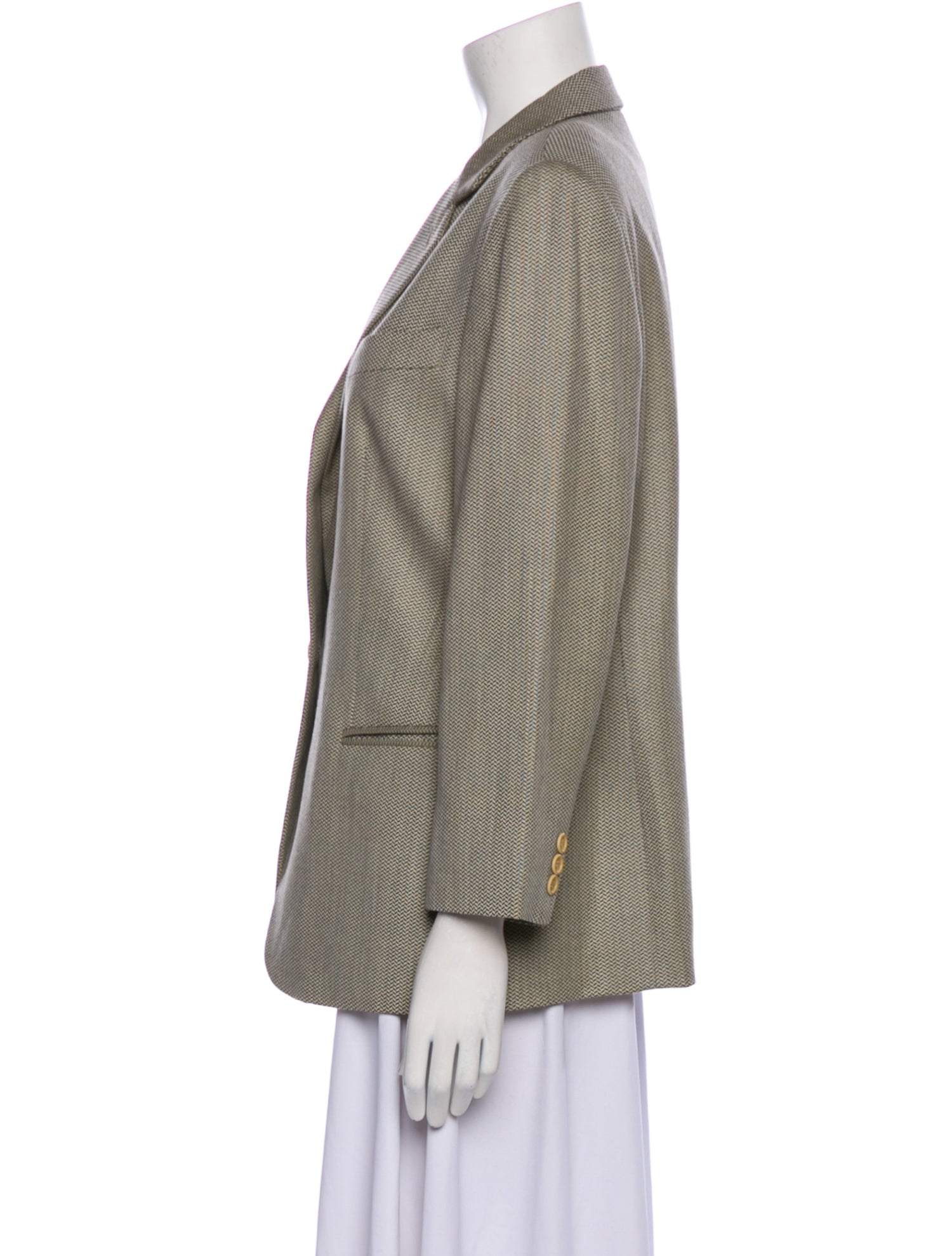 Giorgio Armani Wool Tweed Pattern Blazer