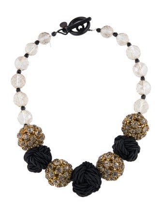Giorgio Armani Crystal Knot Bead Collar Necklace