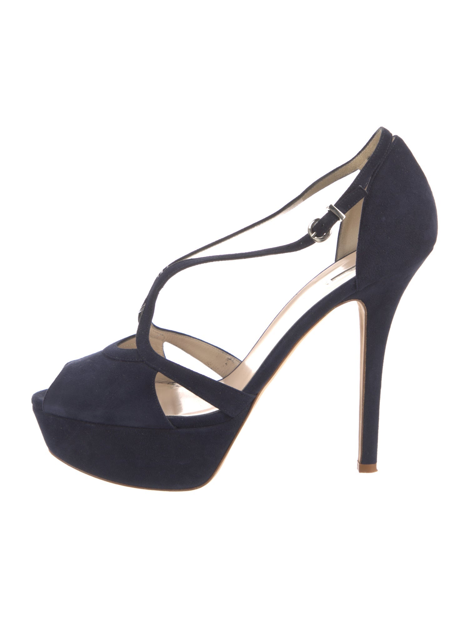 Giorgio Armani Suede Cutout Accent T-Strap Pumps