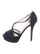 Giorgio Armani Suede Cutout Accent T-Strap Pumps