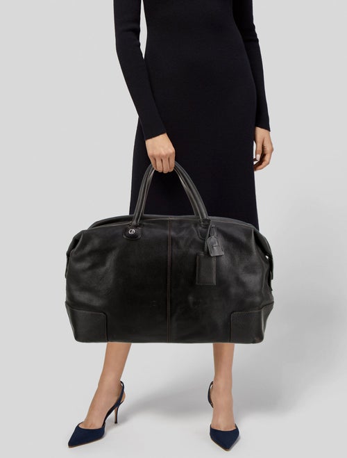 Giorgio Armani Leather Weekender Bag