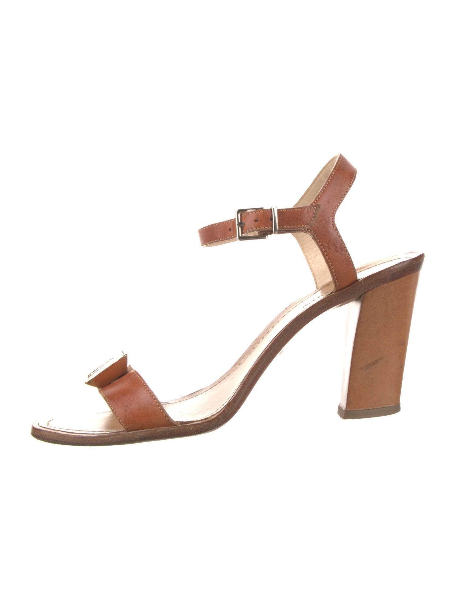 Giorgio Armani Leather Crystal Embellishments Sandals