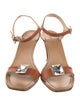 Giorgio Armani Leather Crystal Embellishments Sandals