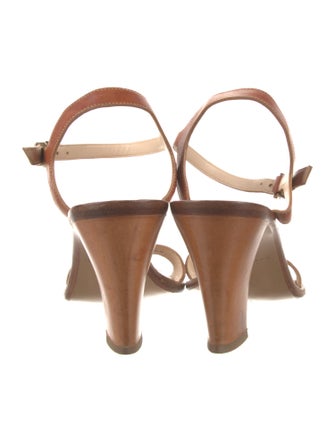 Giorgio Armani Leather Crystal Embellishments Sandals