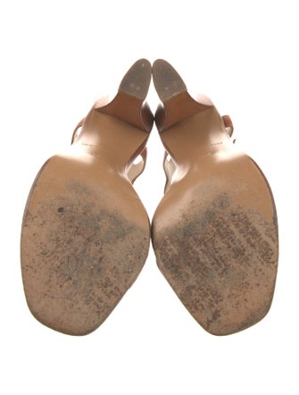 Giorgio Armani Leather Crystal Embellishments Sandals