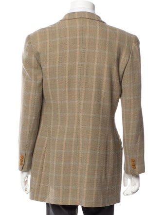 Giorgio Armani Wool Plaid Print Blazer