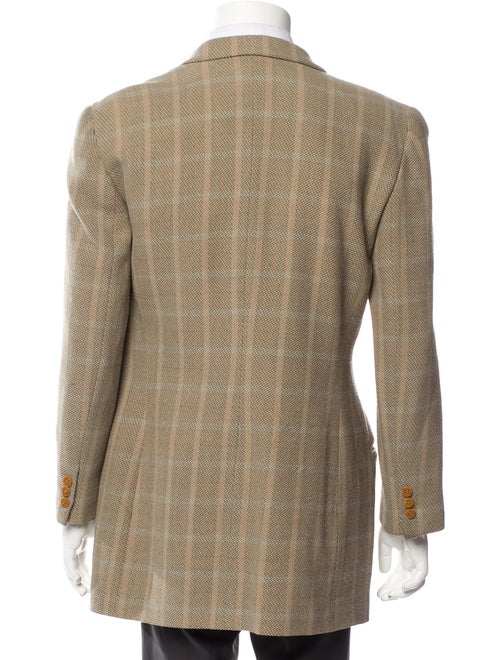 Giorgio Armani Wool Plaid Print Blazer