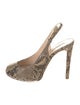 Giorgio Armani Snakeskin Animal Print Slingback Pumps