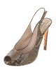 Giorgio Armani Snakeskin Animal Print Slingback Pumps